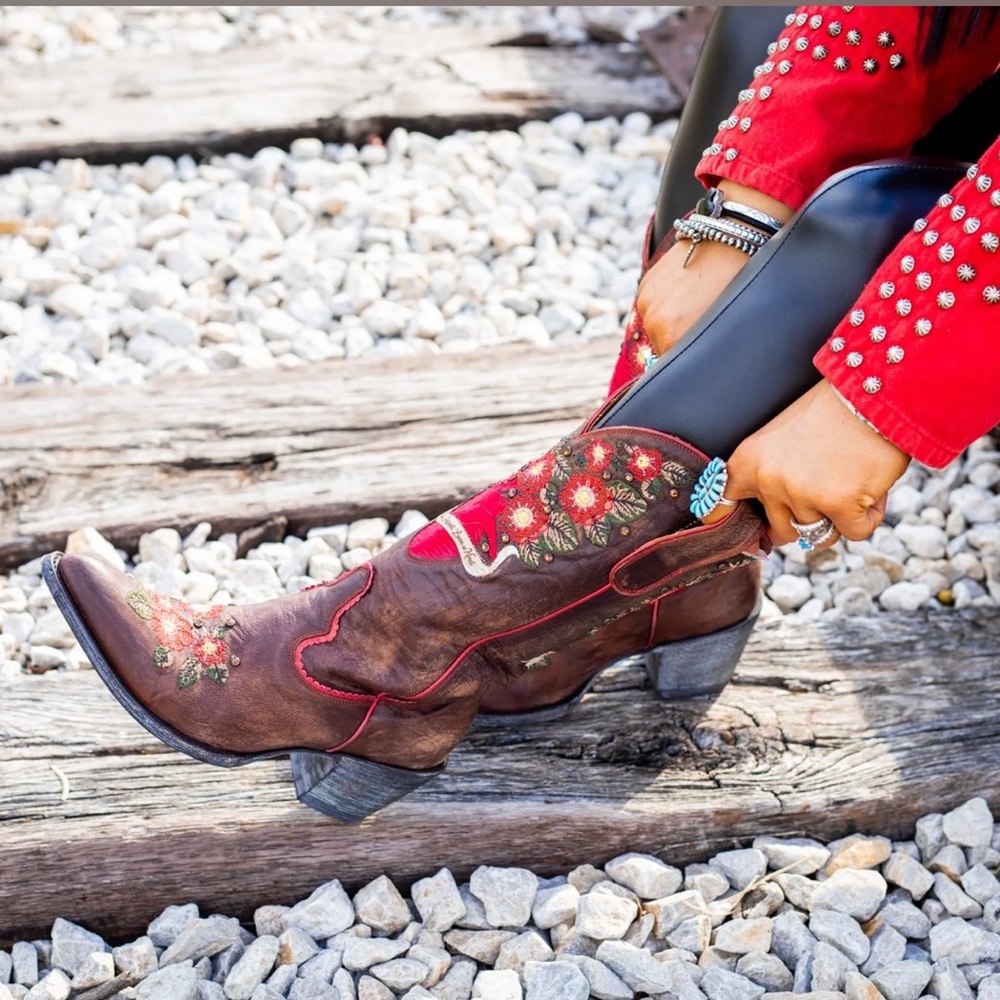 Old gringo eternal boots velvet heart embroidery flowers lovers RTL $725 NIB 7.5 - Picture 3 of 8